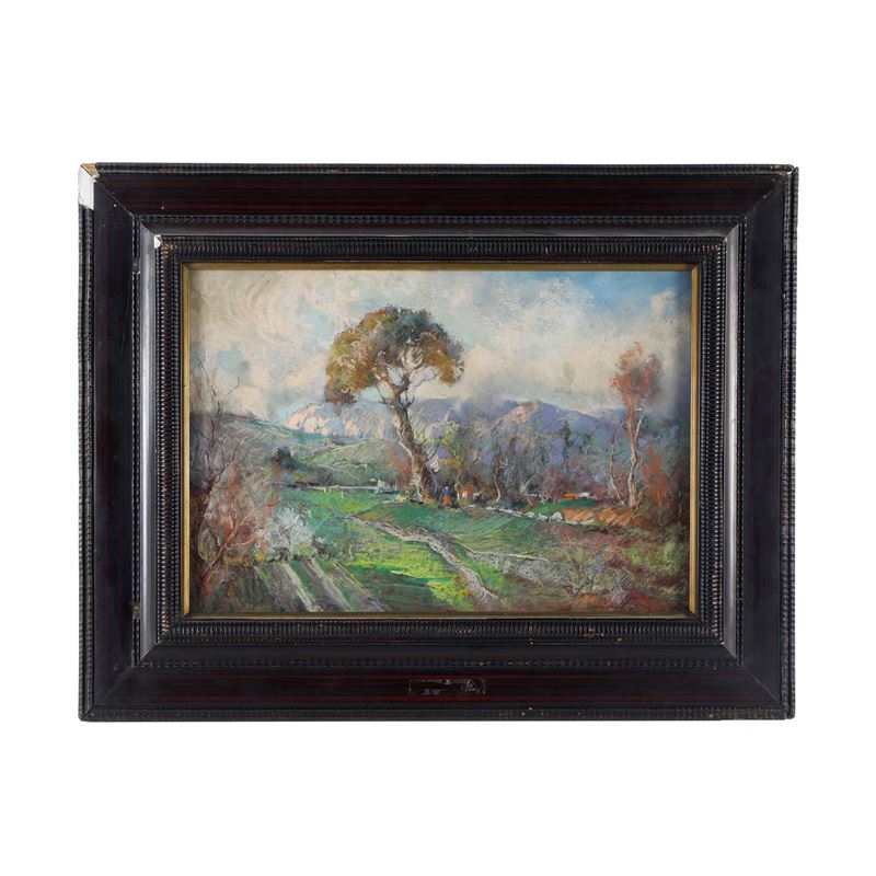 Giuseppe Casciaro - Paesaggio - Pastello su cartone