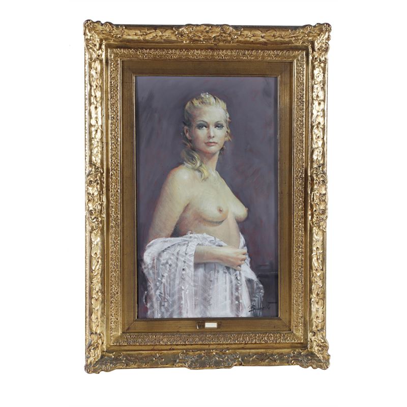 Silvio Brunetto - Modella bionda, olio su tela
