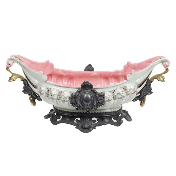 Centrotavola in ceramica e bronzo - Francia