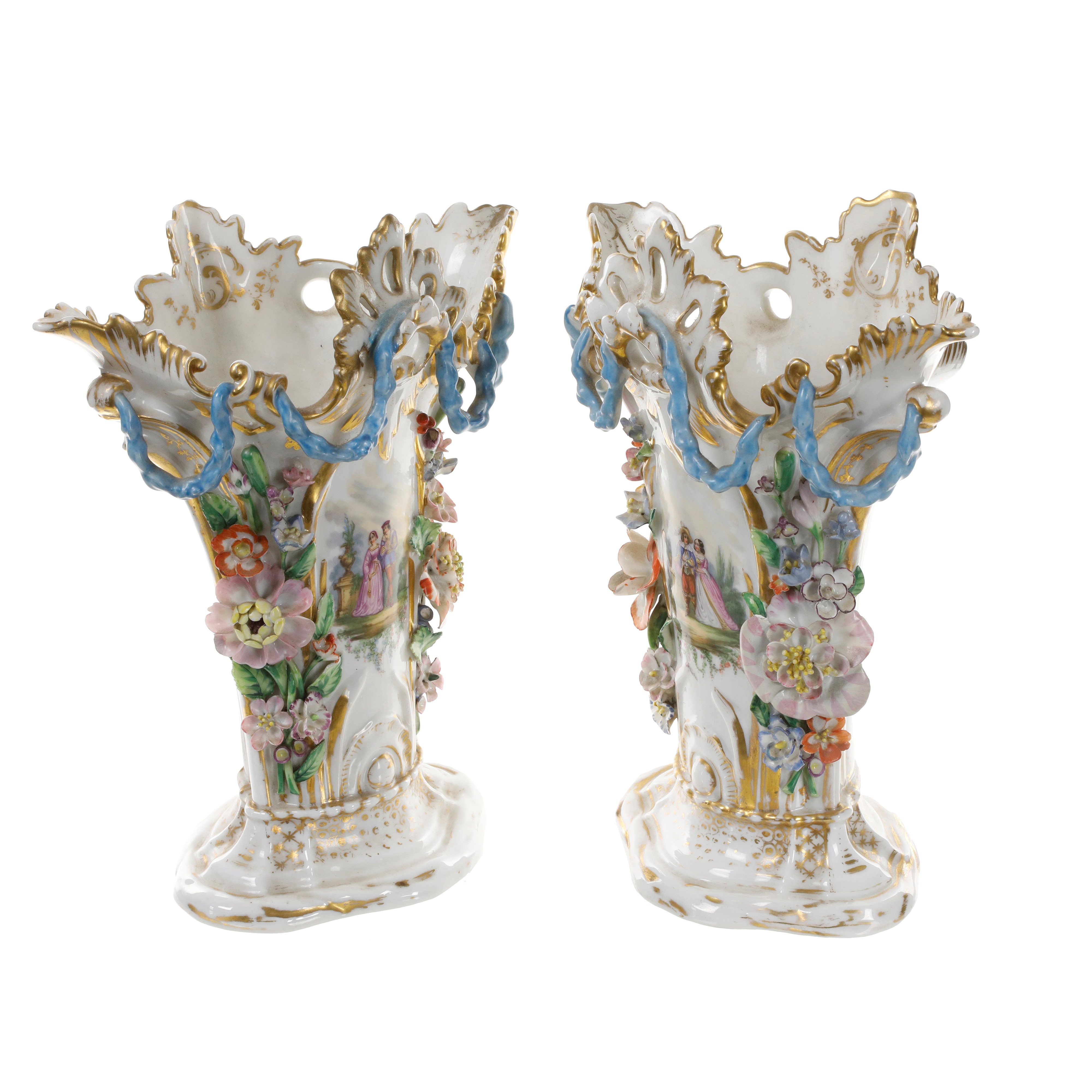 Coppia di vasi Luigi Filippo, ceramica, XIX secolo