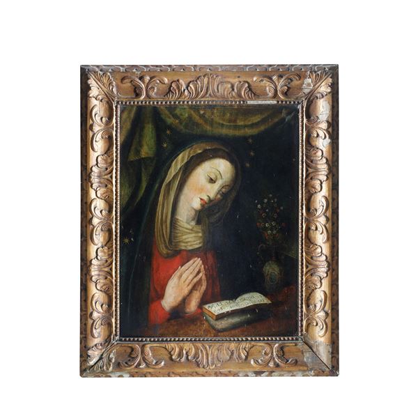 Madonna in preghiera su tavola - Centro Italia