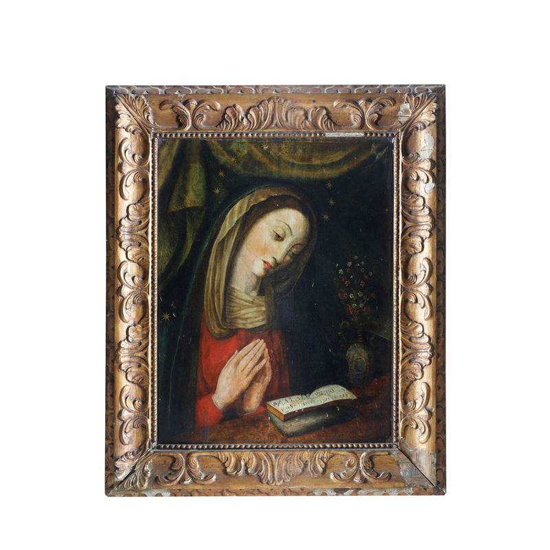 Madonna in preghiera su tavola - Centro Italia