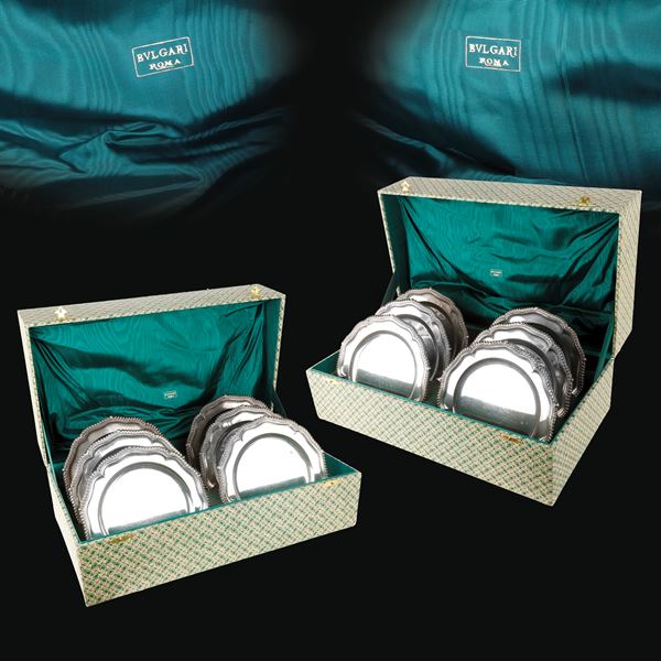 Set di 12 piatti in Argento Sterling "West & Son Dublin" per Collezione BULGARI.