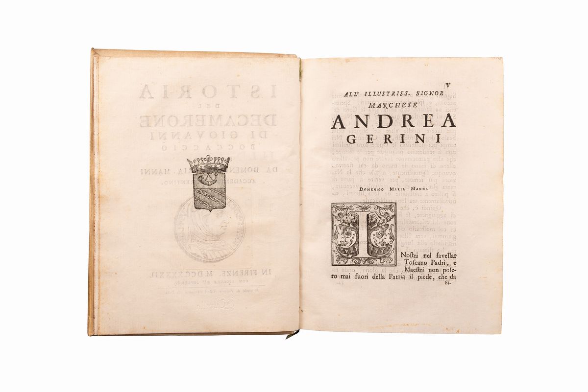 Istoria del Decamerone di Giovanni Boccaccio Scritta da Domenico Maria Manni Accademico Fiorentin...