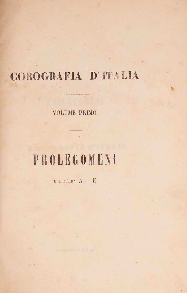 Corografia D'italia, Ossia Gran Dizionario Storico-geografico-statistico delle Città, Borghi, Vil...