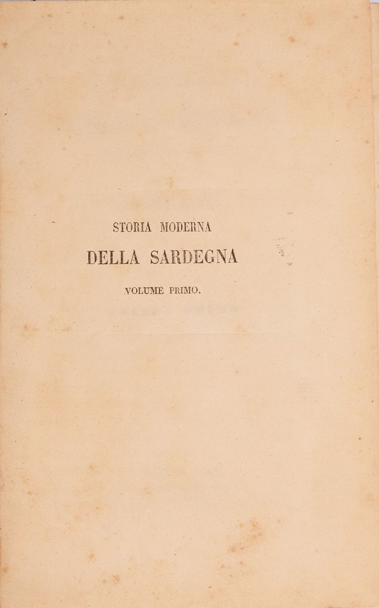 Storia Moderna della Sardegna Dall'anno 1773 al 1799