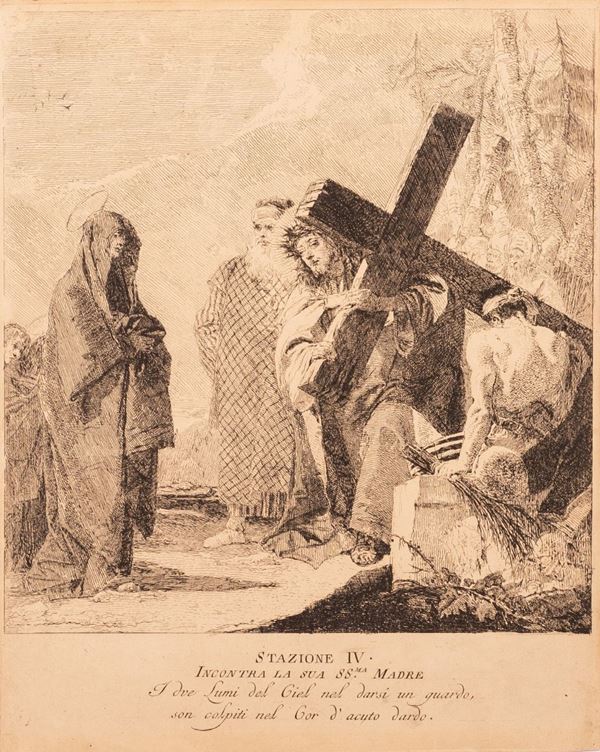 Giandomenico  Tiepolo - CRISTO RICEVE IL PESO DELLA CROCE