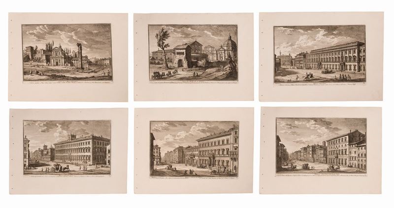 10 Vedute di Roma Dell'incisore Giuseppe Vasi. Chiese e Palazzi