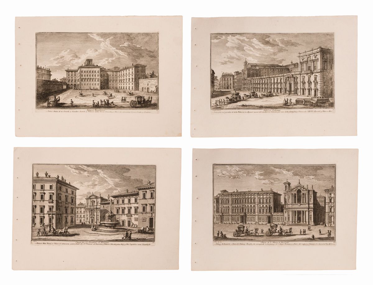 10 Vedute di Roma Dell'incisore Giuseppe Vasi. Chiese e Palazzi