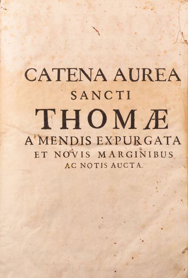 Catena Aurea In Matthaeum In Marcum Auction Libri Antichi Incisioni E Disegni