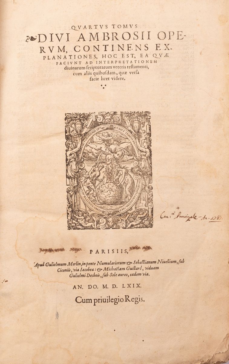 Divi Ambrosii Episcopi Mediolanensis Operum Continens