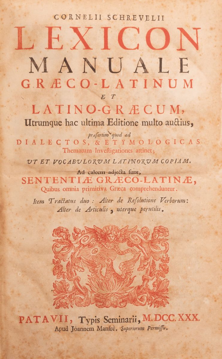 Schrevelii Lexicon Manuale Graeco-latinum Et Latino-graecum