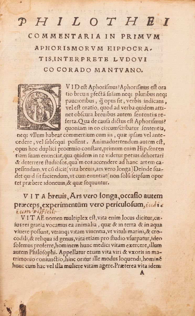Philothei ... Commentaria in Aphorismos Hippocratis