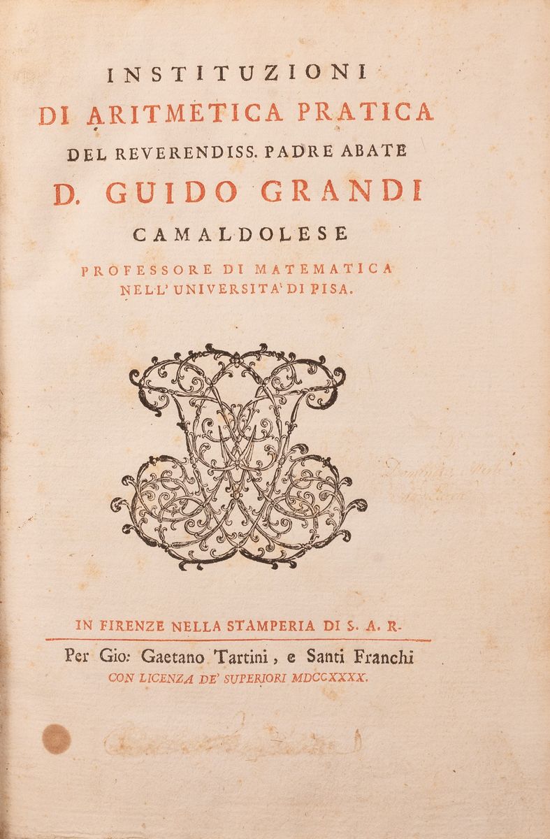 Instituzioni di Aritmetica Pratica di Guido Grandi