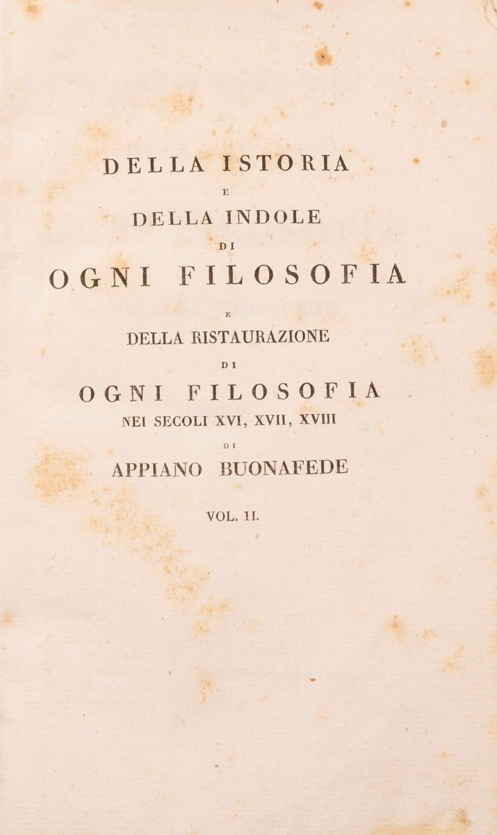 Della Istoria e della Indole di Ogni Filosofia