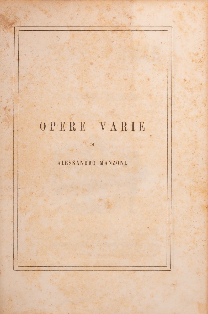 Opere Varie di Alessandro Manzoni