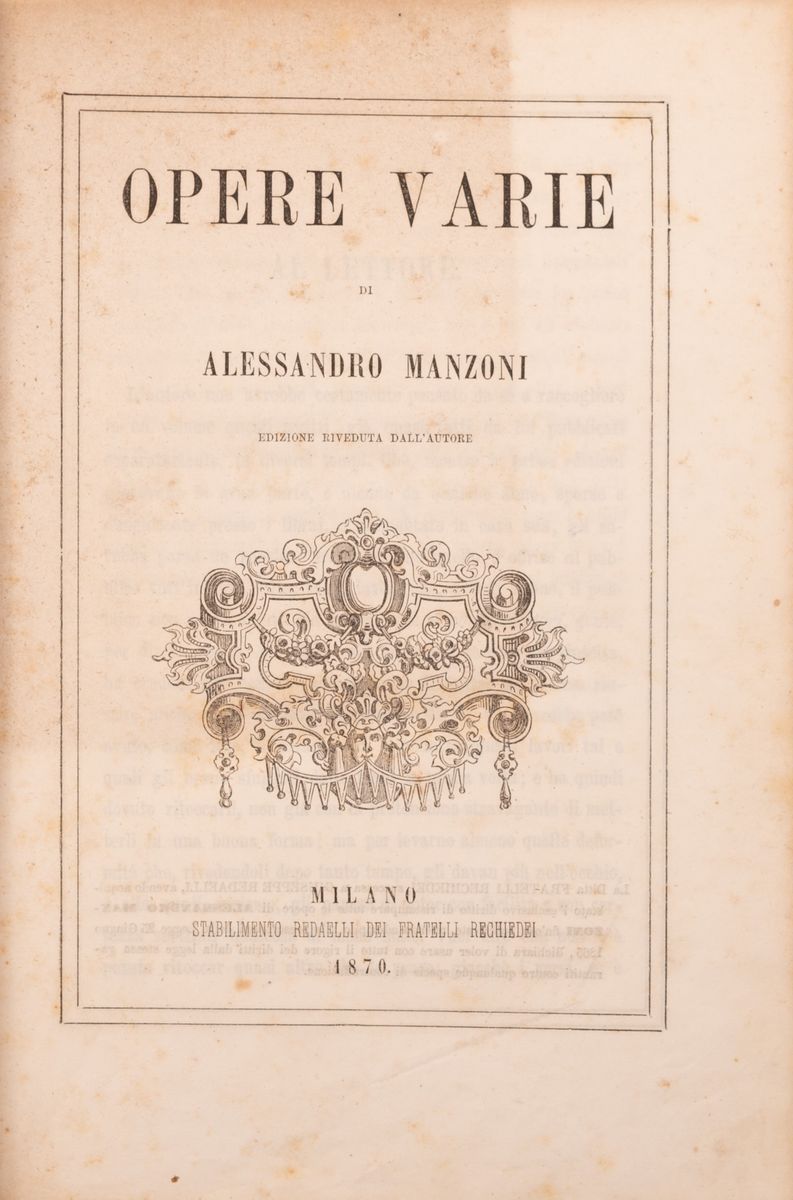 Opere Varie di Alessandro Manzoni