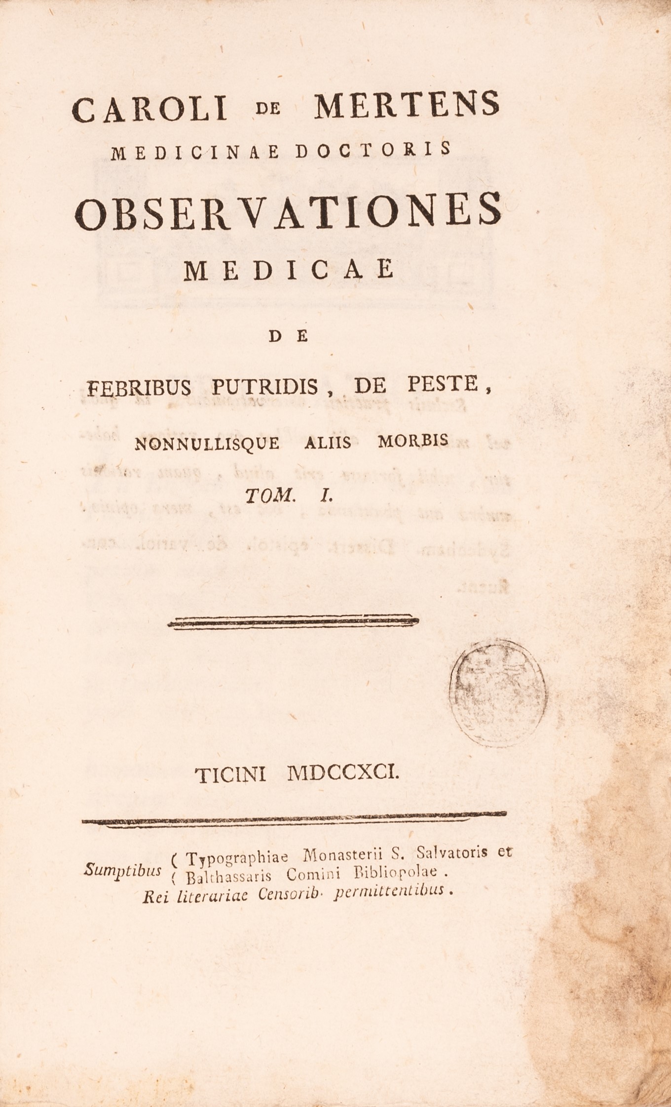 Caroli De Mertens, Medicinae Doctoris