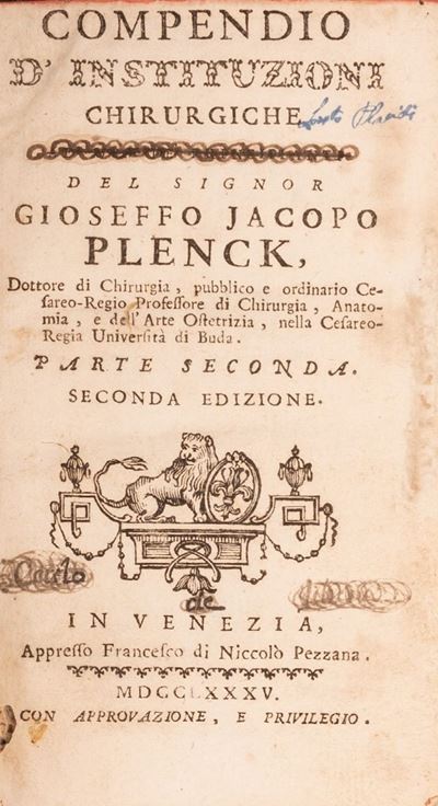 Compendio D'istituzioni Chirurgiche Terza Edizione.