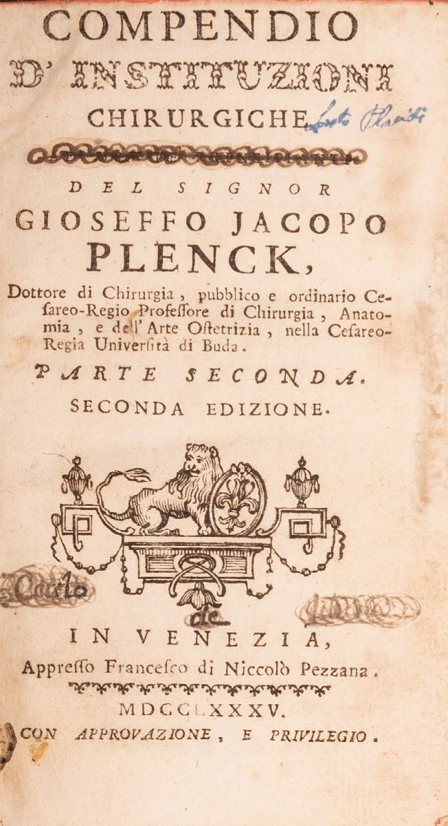 Compendio D'istituzioni Chirurgiche Terza Edizione.
