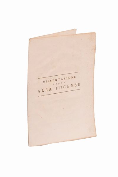Dissertazione Sopra Alba Fucense (in Copertina) in Quarto