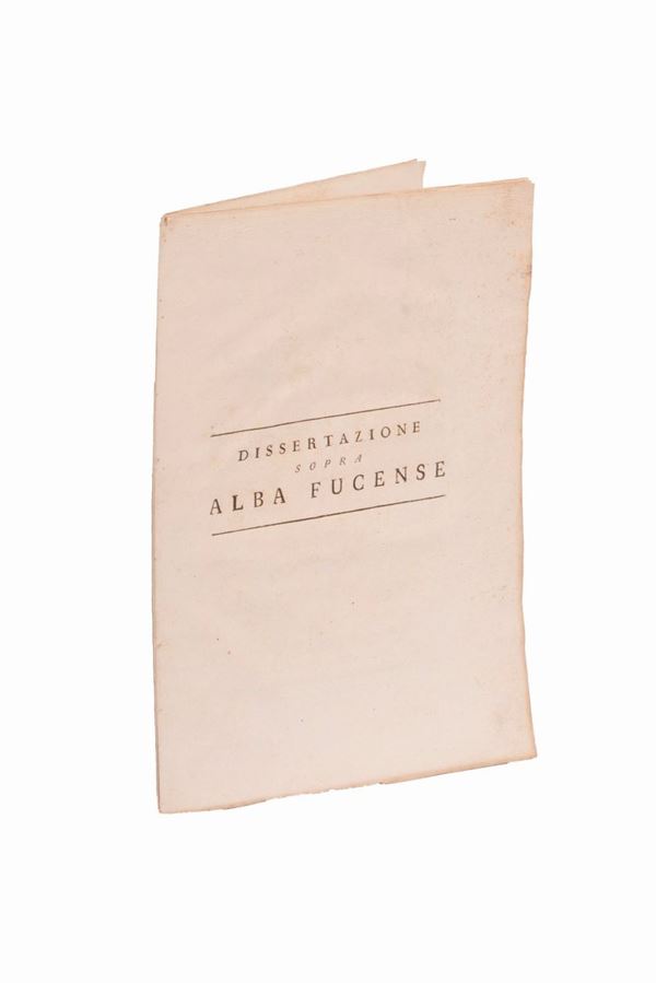 Dissertazione sopra Alba Fucense (in copertina)  in quarto