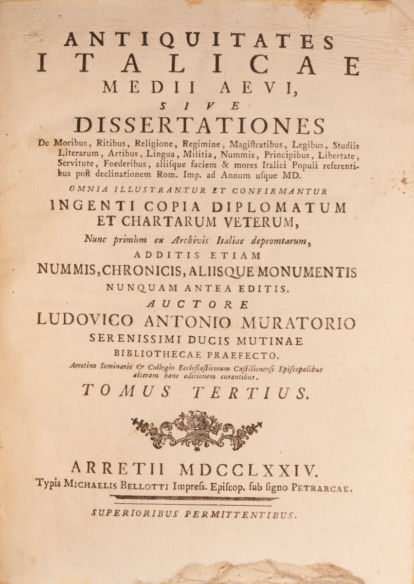 Ludovico Antonio Muratoriantiquitates Italicae Medii Aevi, Sive Dissertationes De Moribus, Ritibu...