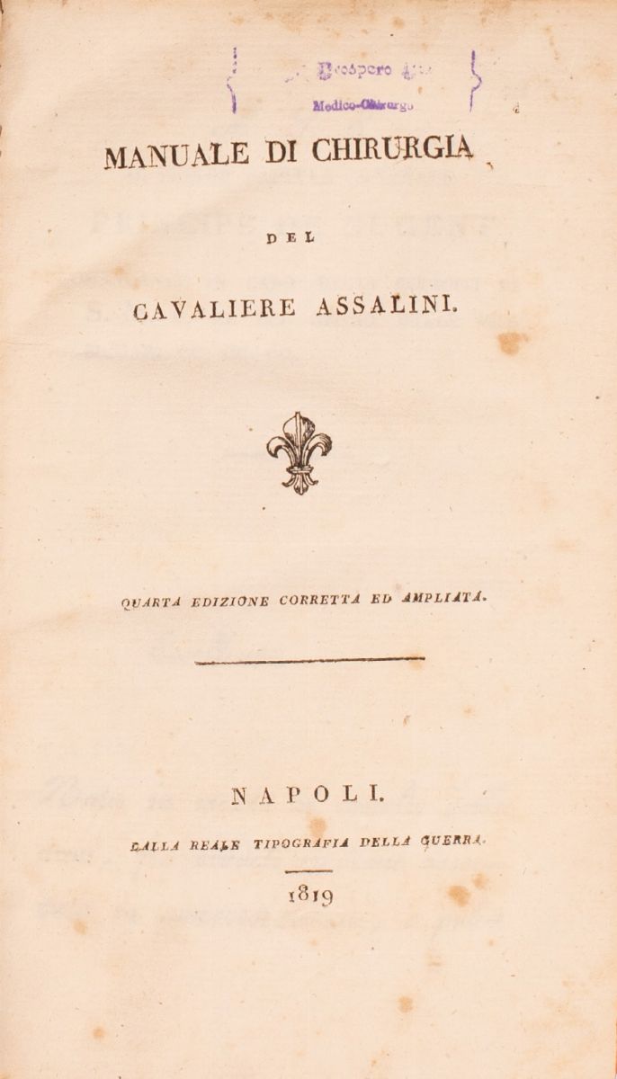 Manuale di Chirurgia del Cavaliere Assalini