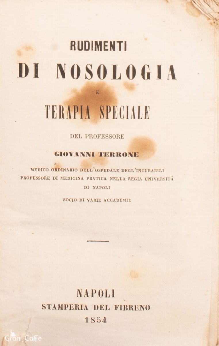 Rudimenti di Nosologia e Terapia Speciale