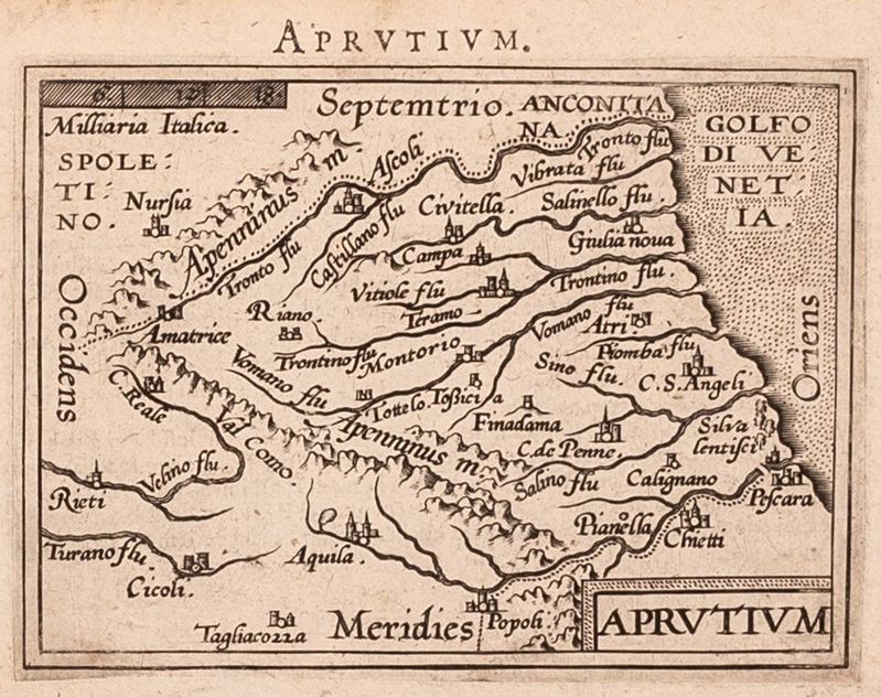 Aprutium Piccola Mappa Dell’abruzzo Tratta da “epitome Theatri Orbis Terraum”