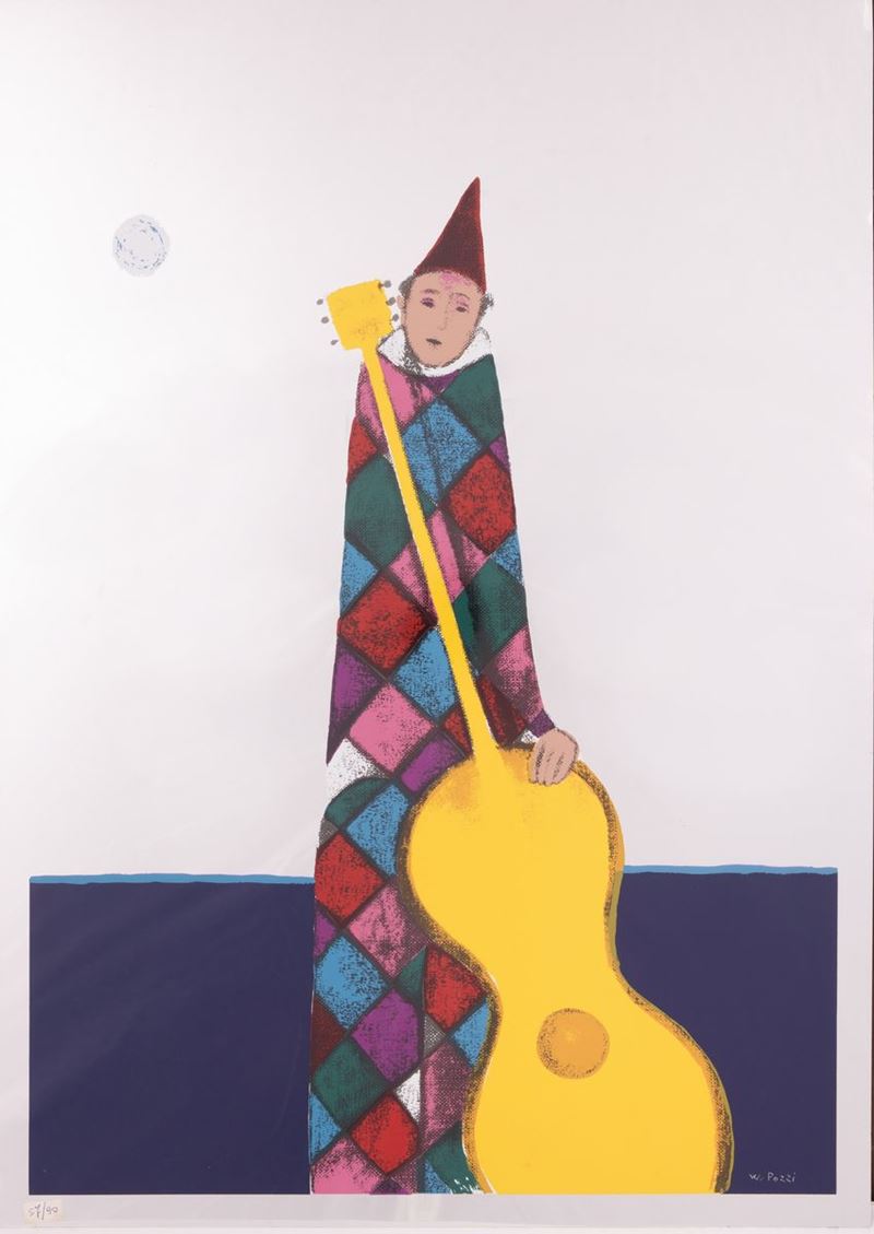 Walter Pozzi - Arlecchino con Chitarra