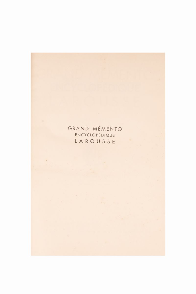 Grand Mémento Encyclopédique Larousse.
