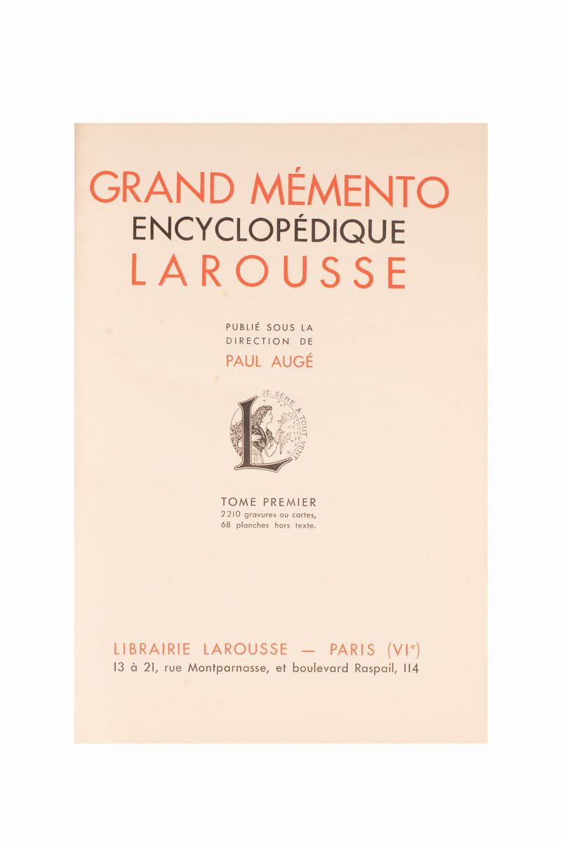 Grand Mémento Encyclopédique Larousse.