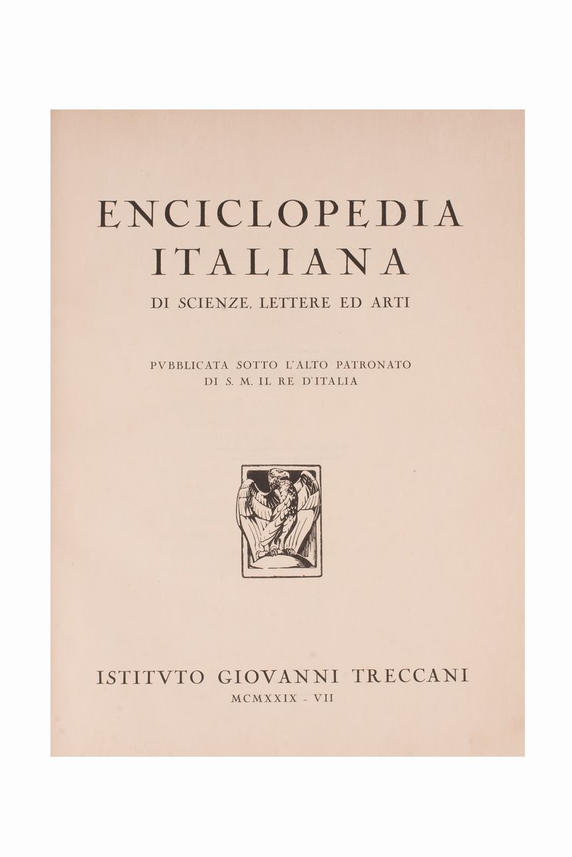 Aa: Vv. Treccani. Enciclopedia Italiana Scienze Lettere Arti