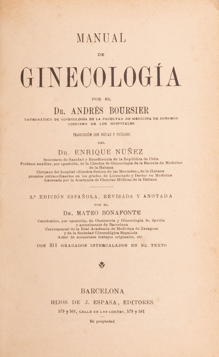 Manual De Ginecologia Por El Dr. Andres Bousier