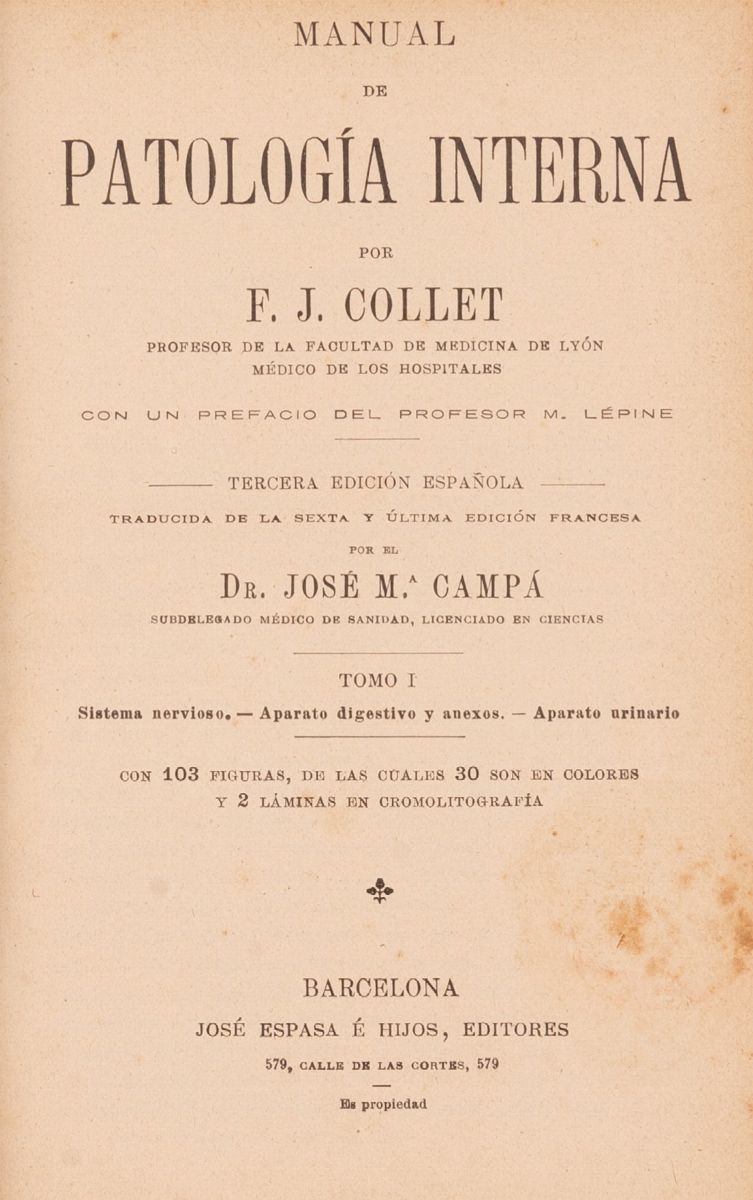 Manual De Patolgia Interna Por F. J. Collet