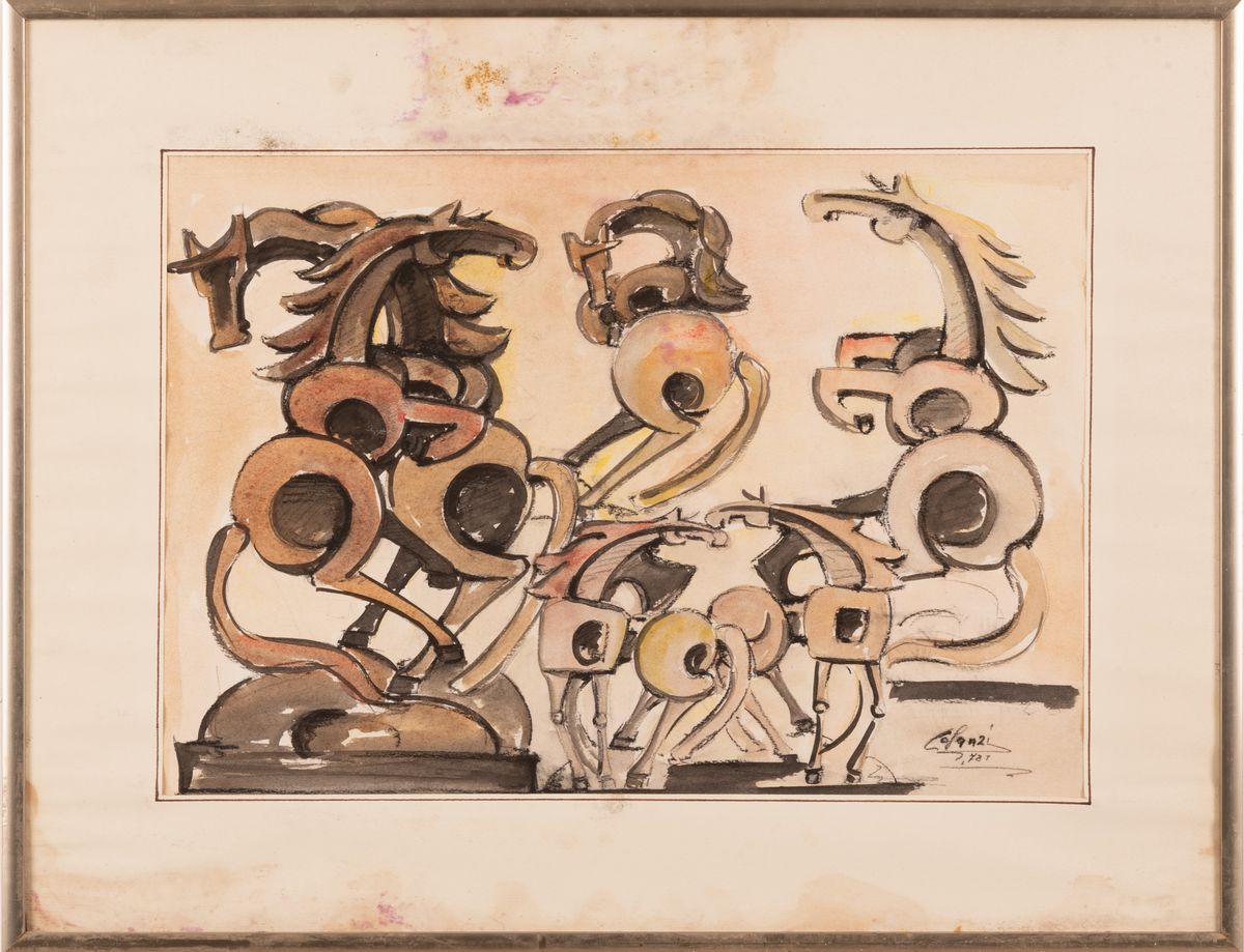 Domenico Colanzi - Composizione con Cavalli