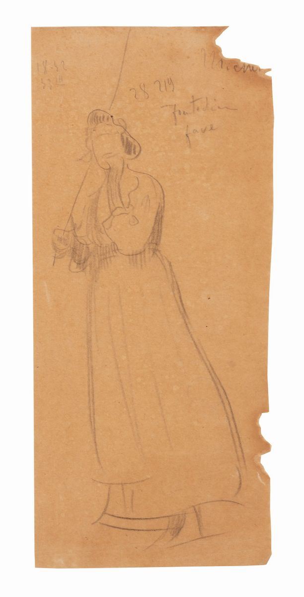 Francesco Paolo Michetti - Figura Femminile con Iscrizione