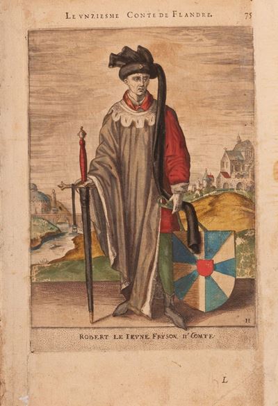 Blocco di 32 Tavole Calcografiche Acquerellate in Secondo Tempo, Tratte da Martin, Cornelis