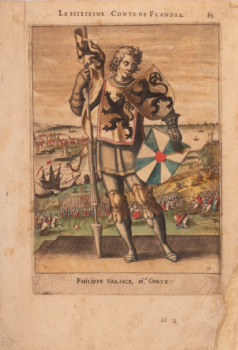 Blocco di 32 Tavole Calcografiche Acquerellate in Secondo Tempo, Tratte da Martin, Cornelis