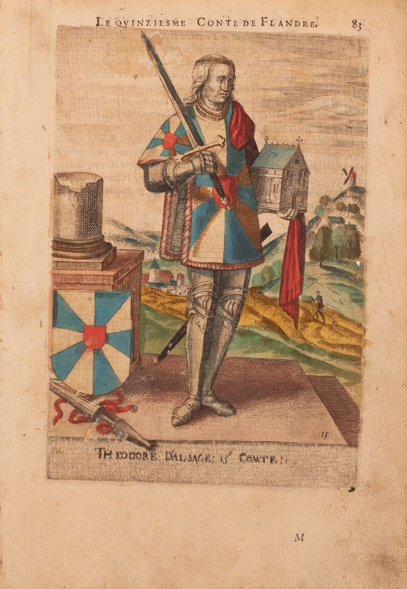 Blocco di 32 Tavole Calcografiche Acquerellate in Secondo Tempo, Tratte da Martin, Cornelis