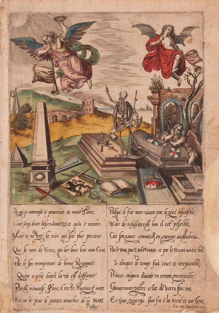 Blocco di 32 Tavole Calcografiche Acquerellate in Secondo Tempo, Tratte da Martin, Cornelis