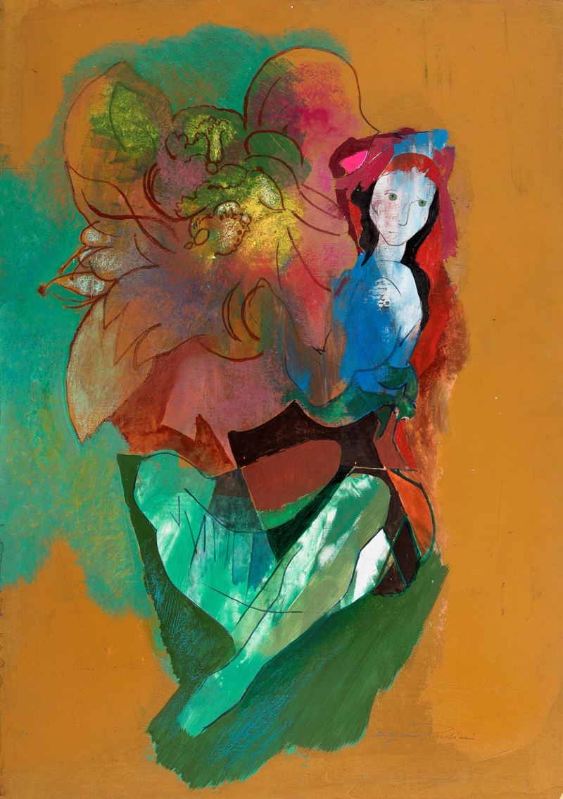 Eugenio Pardini - Ragazza e Fiori