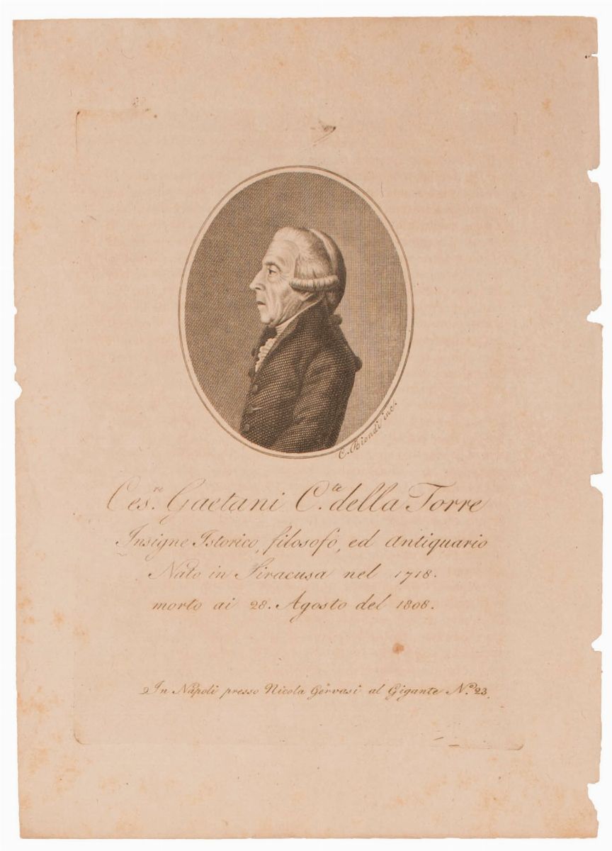 Guglielmo Morghen - Lotto di 10 Incisioni di Importanti Personaggi Siciliani