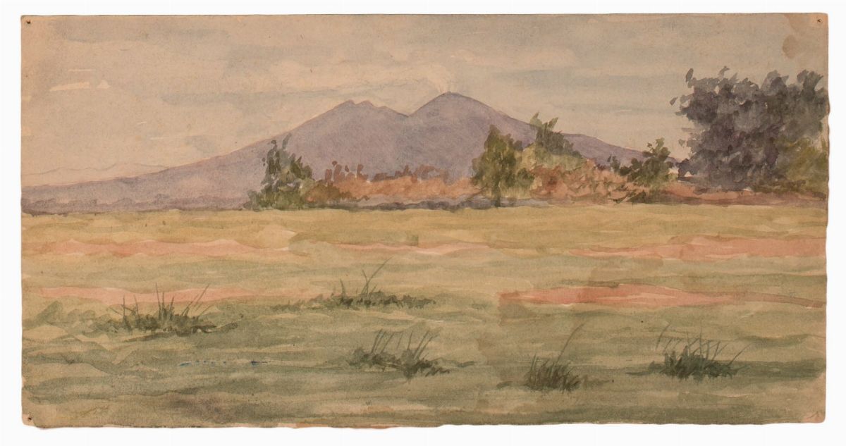 Lotto di Quattro Acquerelli e 1 Disegno di Bernard Badon Raffiguranti le Valli di Lanzo nelle Alp...