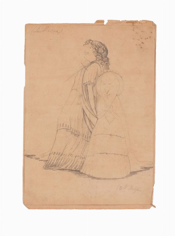 Melchiorre De Filippis Delfico - Disegno caricaturale a matita di Melchiorre de Filippis Delfico