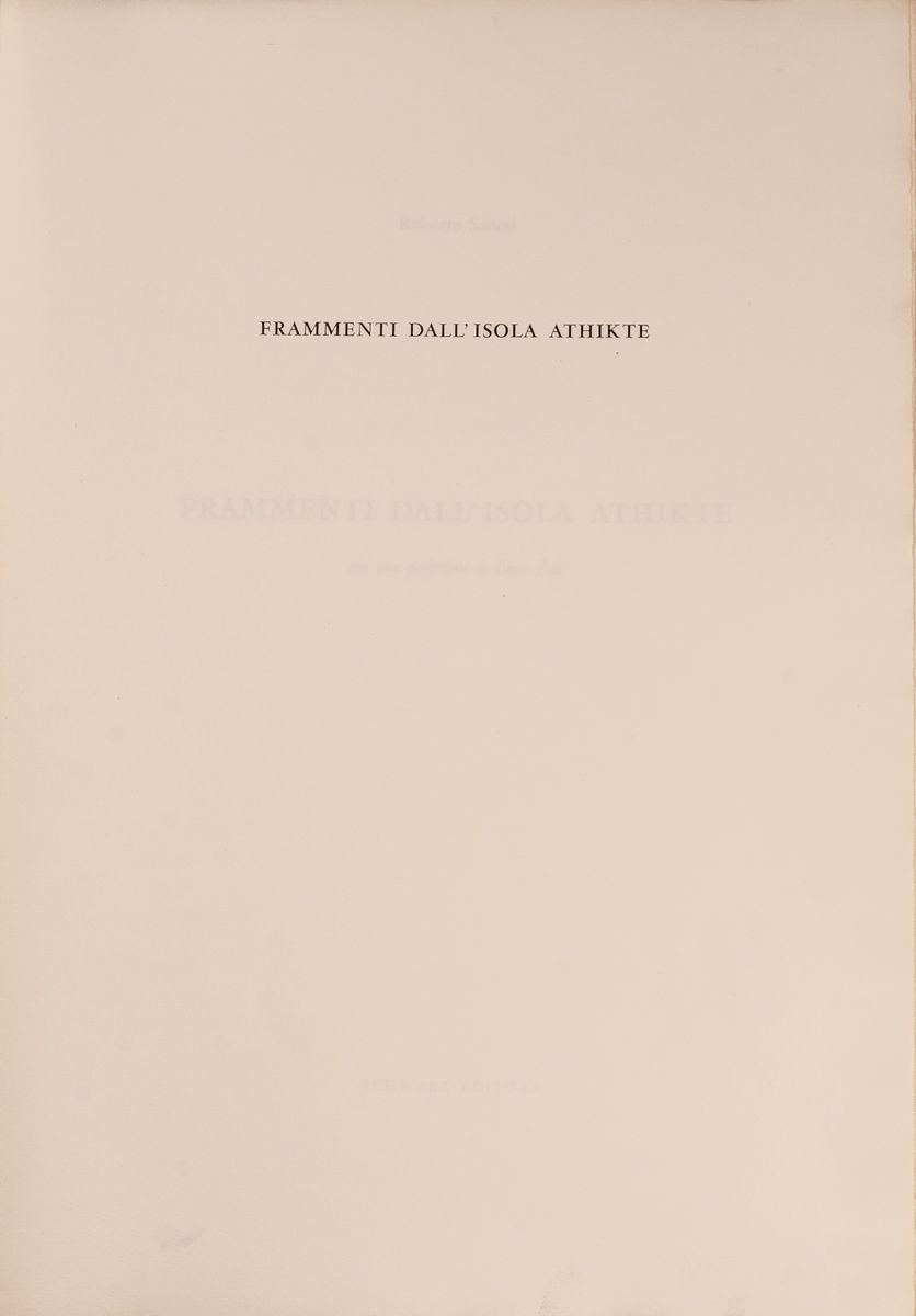 Frammenti Dall'isola Athikte. Prefazione di Enzo Paci. 13 Litografie Originali a Piena Pagina di ...