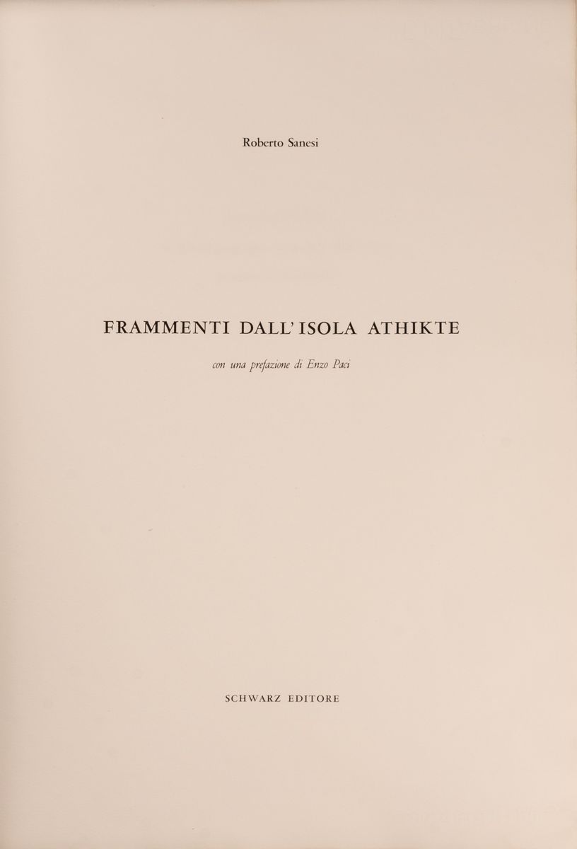 Frammenti Dall'isola Athikte. Prefazione di Enzo Paci. 13 Litografie Originali a Piena Pagina di ...