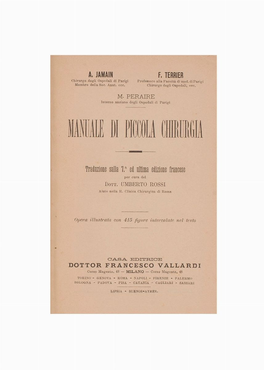 Lotto Rimedi e Piccola Chirurgia, 3 Libri