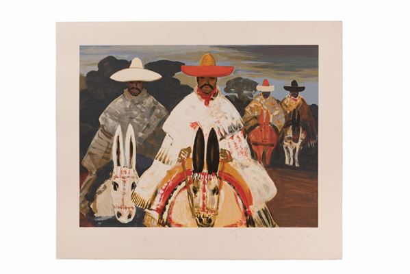 Salvatore Fiume : Messicani  - Litografia - Auction Asta a Tempo - Grafica - Gliubich Casa d'Aste